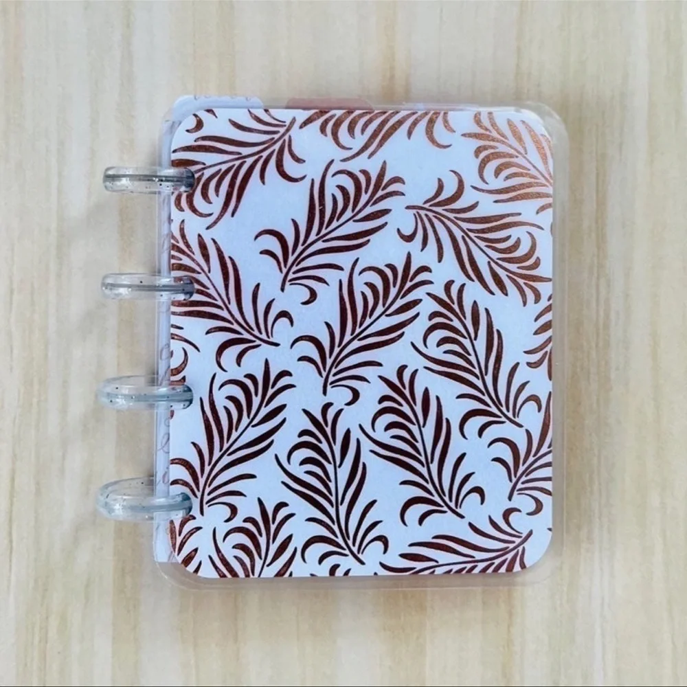 Happy planner micro notes weekly layout rose gold leaves